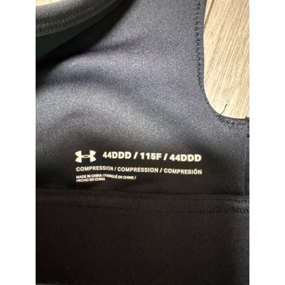 Under Armour High Crossback Support Zip Front Sports Bra 44DDD Black #2 Polyeste - Picture 6 of 8